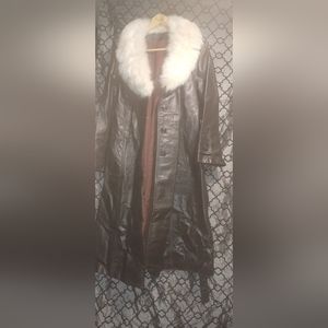Vintage leather trench coat